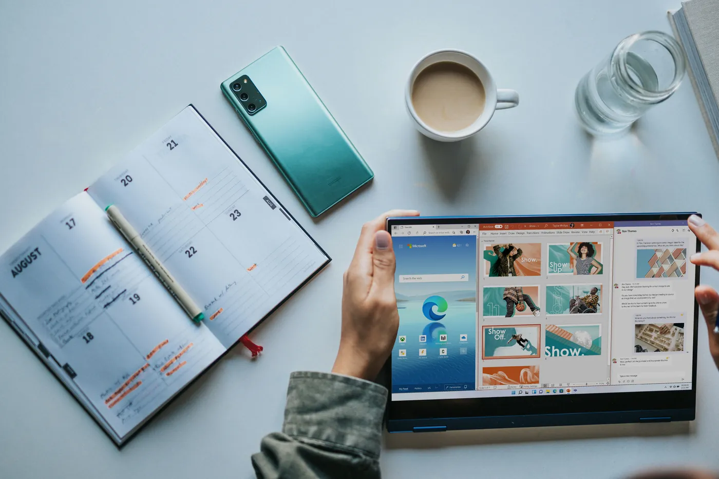 Working on a tablet with Microsoft 365 apps