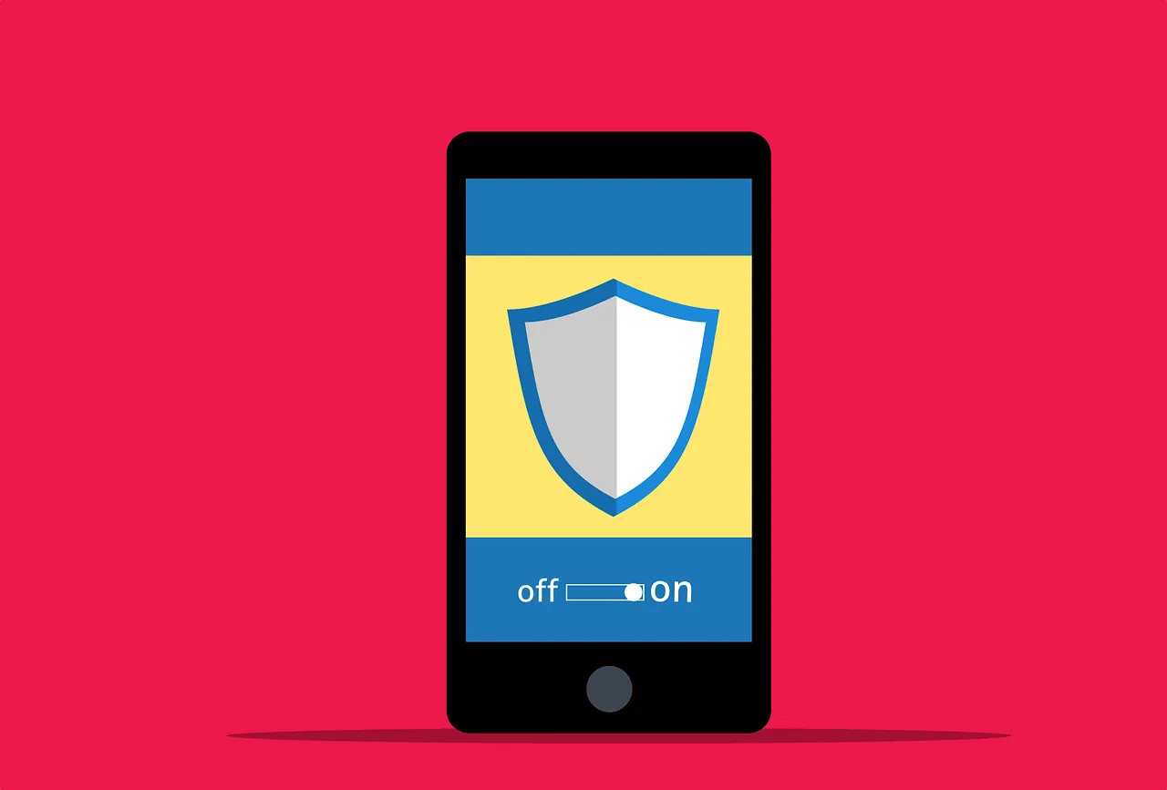 Smartphone with a security shield switched on