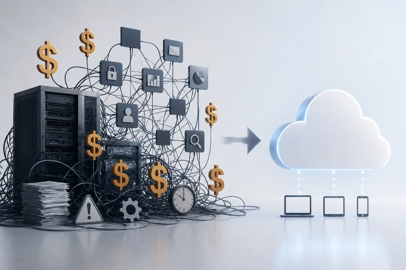 Costly on-premises server infrastructure moving to a simple cloud platform