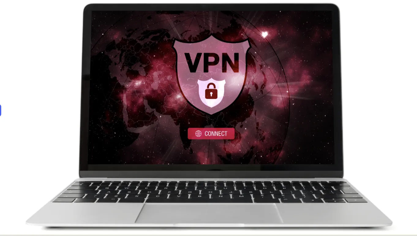 Laptop screen showing a VPN connection